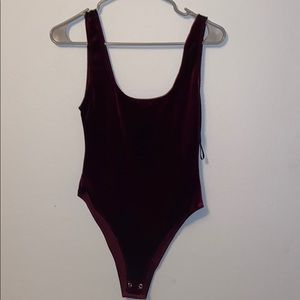 Maroon velvet bodysuit, size small